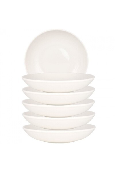 Bonna Set 6 farfurii adanca BLOOM portelan Iris White 23cm 1000ml