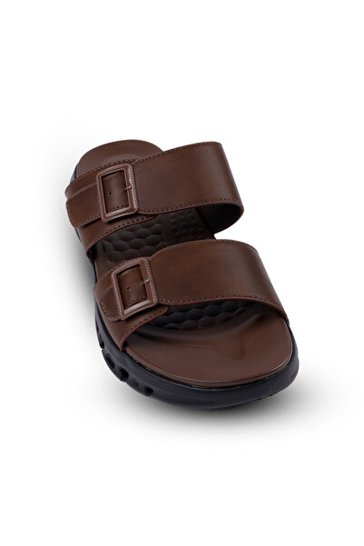 Clariss Men's leather sandals with comfortable orthopedic sole