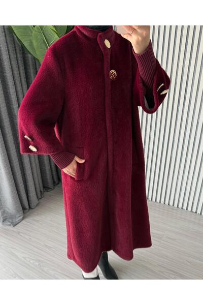 Molly Nelly Women's Feather Angora Long Coat