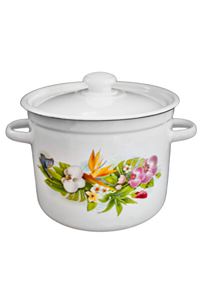 Raki Enamel pot with lid AVANTA 5.5L carbon steel
