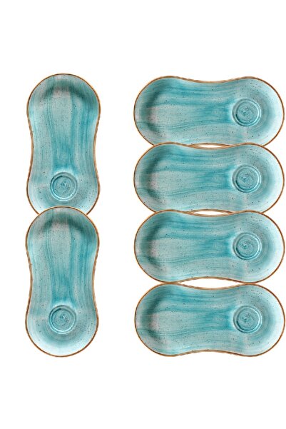 Bonna Set 6 farfurii aperetive Aqua portelan 25x12cm