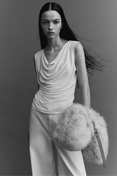 H&M Drapeli Kolsuz Jarse Üst