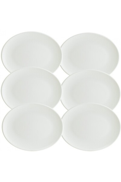 Bonna Set 6 farfurii ovale portelan Iris White 25x19cm