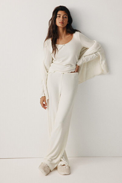 H&M Tüylü Jarse Pijama Takımı