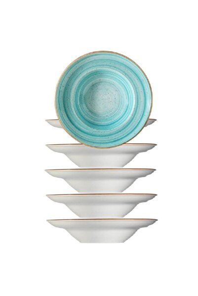 Bonna Set 6 farfurii gourmet portelan Aqua 30cm,550ml, adanca