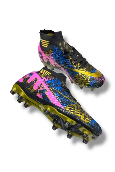 güneşayakkabı 565 Halısaha & Çimsaha Çoraplı Krampon Siyah Altın Desenli