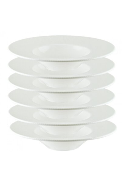 Bonna Set 6 farfurii paste portelan Iris White 28cm 400ml