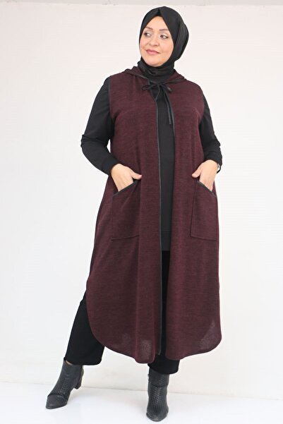 Eslina 54014 Large Size Waterport Piped Mir Vest - Plum