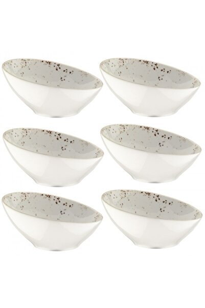 Bonna Set 6 boluri inclinate Grain portelan 22cm 750ml