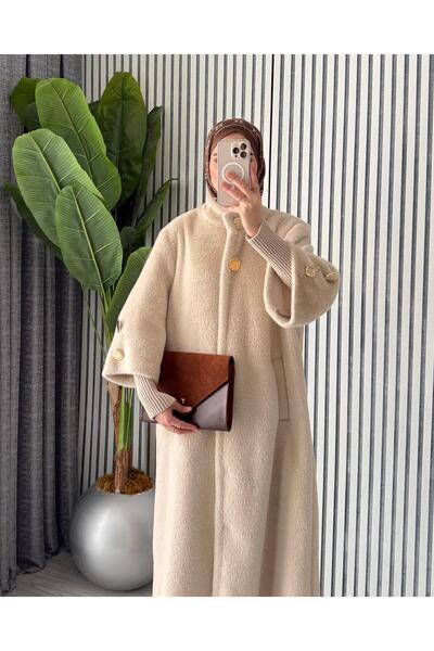 Molly Nelly Women's Feather Angora Long Coat