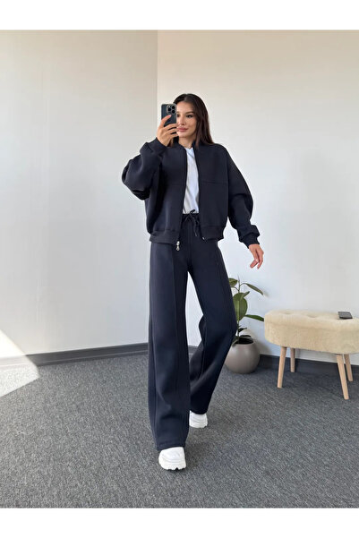 modabetce Women's Cardigan Bottom Tracksuit Set