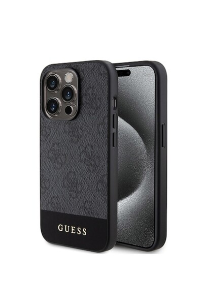 Guess Case for iPhone 15 Pro Max, Ergonomic P3041, Plastic, Gray