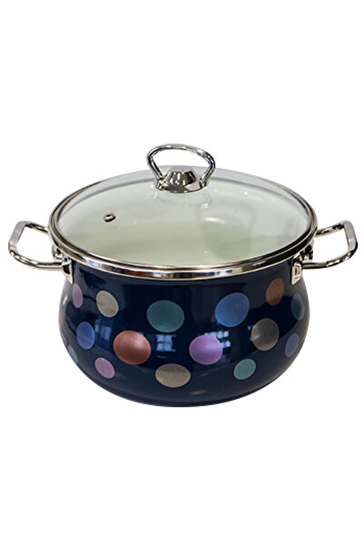 Raki Enamel pot with glass lid GOROSEK 3.5 LT