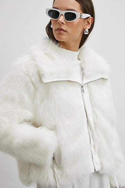 Never more Leather Paneled Lolita Coat White