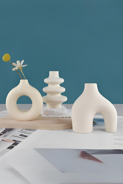 betonmall Set de 3 vaze în stil nordic boem |   Vaze decorative minimaliste din pampas |   Vază Pinterest pentru cadouri