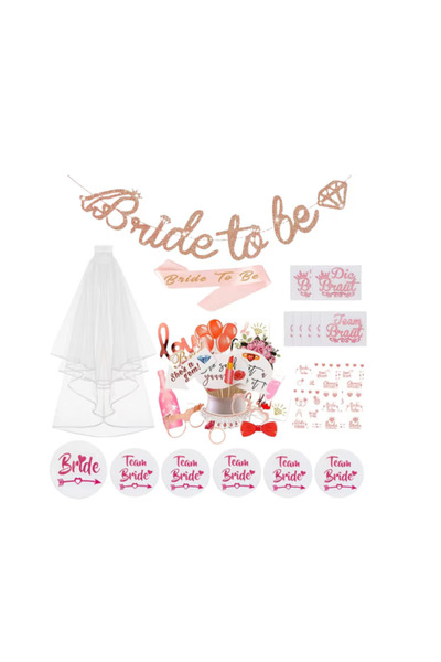 OEM Set of 54 wedding accessories, textile, plastic, paper, multicolor