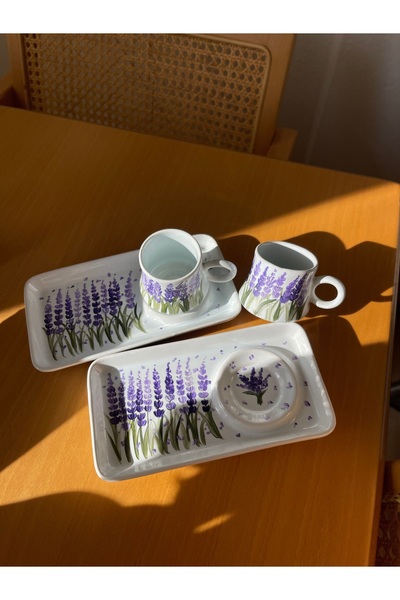 Stories Lavender Special Design Hand Painted Gift Set of 2 Cups (2 Pcs)