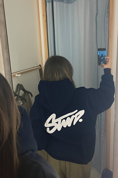 CLASSY.MODA سويت شيرت للجنسين مكون من مطبوع خيوط O قصة فضفاضة K بغطاء رأس بجي...