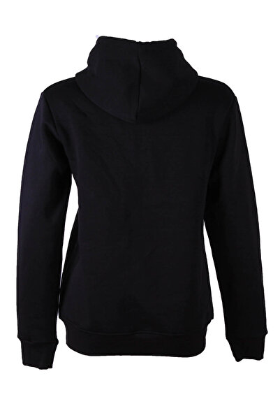 trender 26Kl71S95003 Black Women's Sweatshirt 3 Thread Ş Fleece-Lined Hooded Zippered Kangru