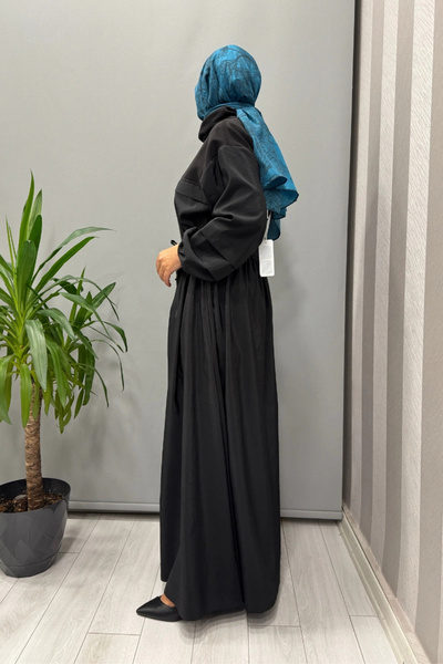 clande Belden Lace-Up Dress Black 5009