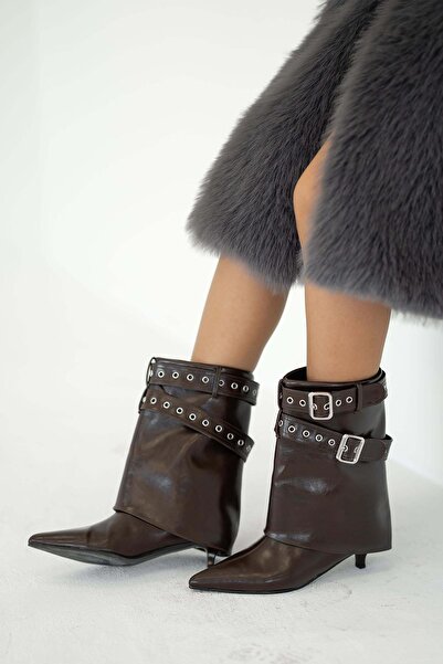 Parponi Ravnor Women's Buckle Heeled Boots Brown