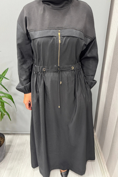 clande Belden Lace-Up Dress Black 5009