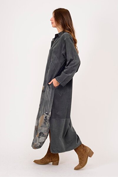 Park Moda 10974 ROCHIE DE CAMĂȘĂ CU IMPRIMARE FLORI LOVA