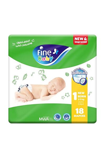 Fine Baby Newborn Diapers - Size 1 - 18 Diapers - Double Protection