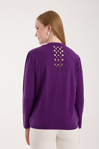 Moda Days Pearl Detailed Crew Neck Knit Blouse