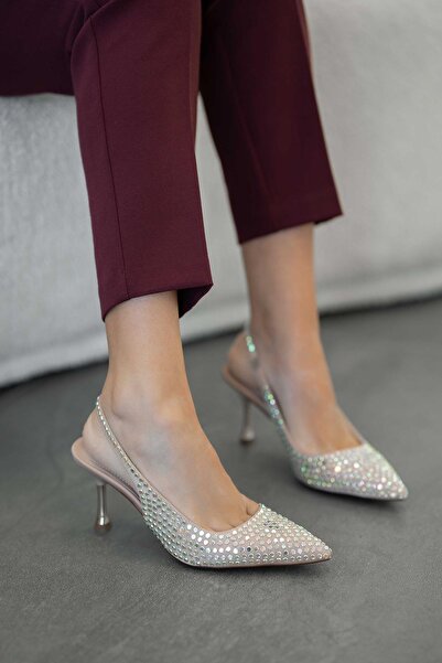 Parponi Marcelo Women's Satin Stone Evening Dress Shoes Gold