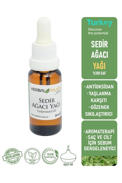 Herbal Palace زيت خشب الأرز العطري 20 مل (زيت خشب الأرز)