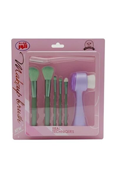 Alor مجموعة فرش مكياج مكونة من 5 قطع مع فرشاة تنظيف الوجه وشفرة تشكيل الحواجب - AL-11155-1