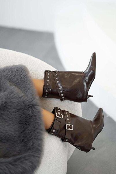 Parponi Ravnor Women's Buckle Heeled Boots Brown