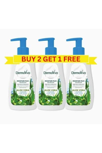 DERMOVIVA غسول اليدين - الصبار واللوز والعسل النقي (200 مل × 2 + 1 مجانًا)