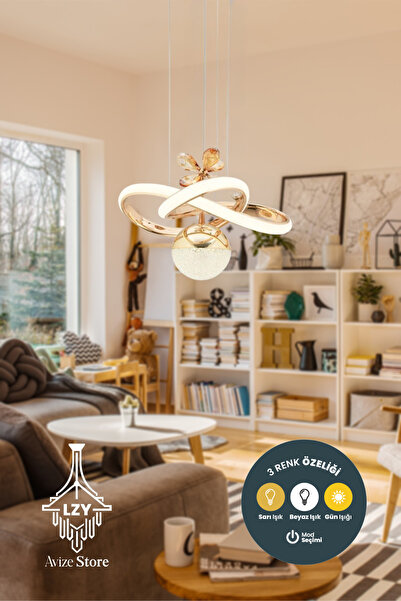 Lzy Avize Store Louis Model Gold Kaplama 3 Renk Işık Modern Sarkıt Led Salon ...