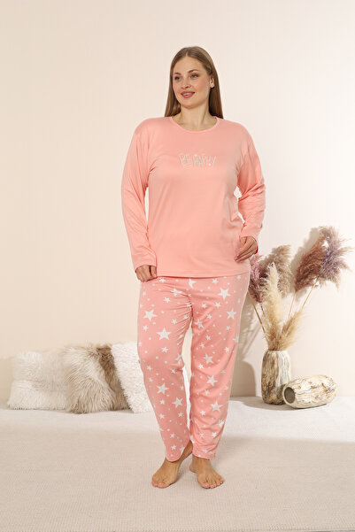 SEBOTEKS Sandy Soft Thermal Fabric Large Size Winter Women's Pajama Set 1300