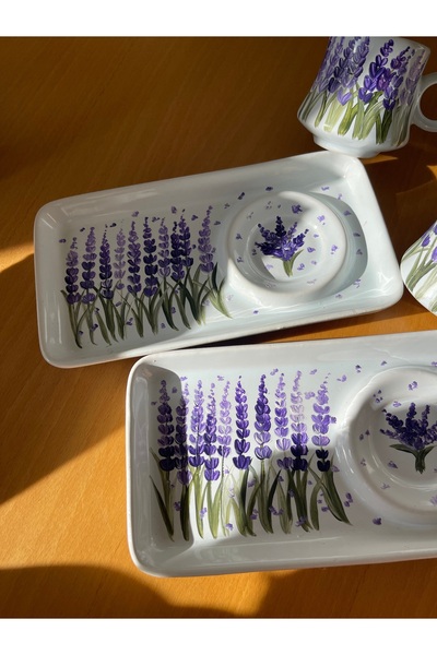 Stories Lavender Special Design Hand Painted Gift Set of 2 Cups (2 Pcs)