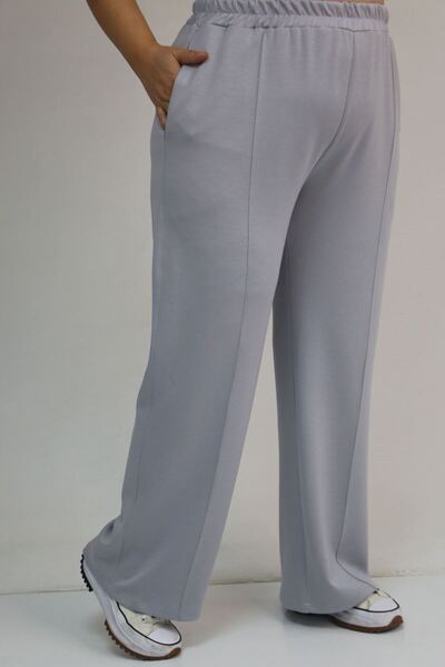 Eslina 57304 Plus Size Modal-Quilted Three-Piece Set with Jacket - Black-Grey