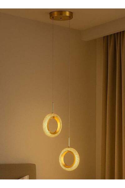 genernic ثريا سقف LED منحنية بإطار ذهبي عصري، 15 واط، 3 أوضاع إضاءة