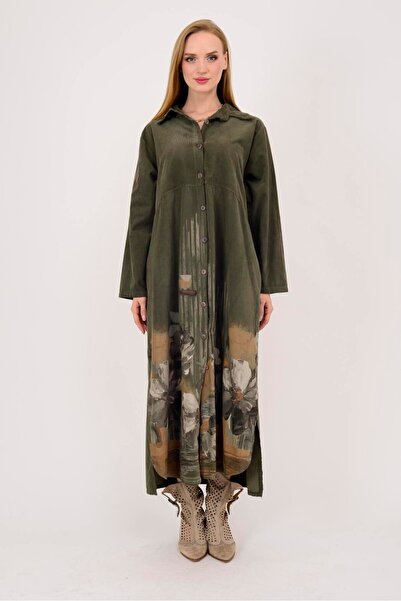 Park Moda 10974 ROCHIE DE CAMĂȘĂ CU IMPRIMARE FLORI LOVA