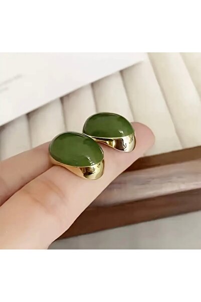 FloresDeCarnaval Olive Glow🫒 Zeytin Yeşili Zarif Küpe