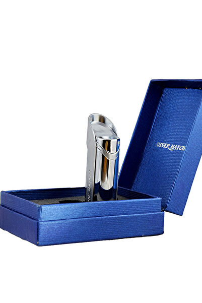 Silver Match Silver Match lighter, silver turbojet refillable blue gift box