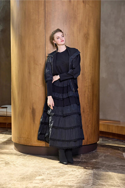 MissWhence Ruffle Detailed Jacket Dress Set Black 38807