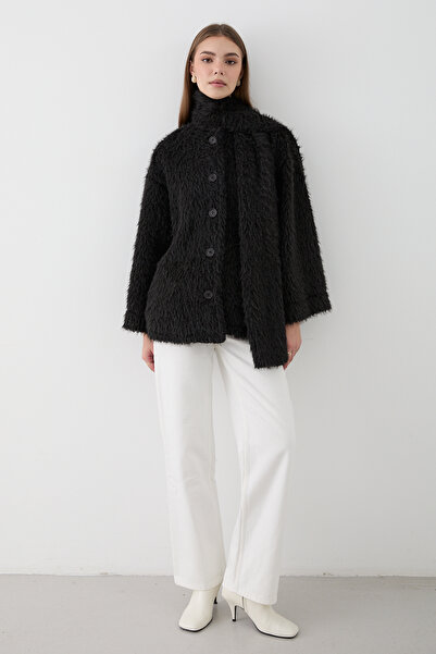 JASTE Women's Plush Shawl Collar Oversized Cardigan