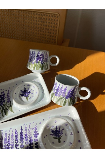 Stories Lavender Special Design Hand Painted Gift Set of 2 Cups (2 Pcs)