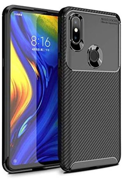 Generic Protective Carbon Fiber Case for Xiaomi Mi Mix 3 - Auto Focus (Black)