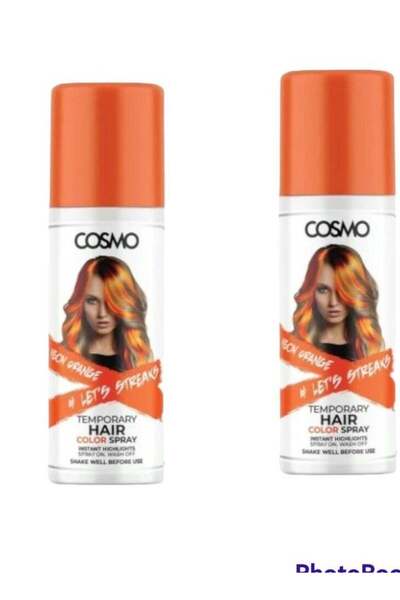 Cosmo بخاخ صبغة الشعر المؤقت الفوري برتقالي100 مل عدد 2 قطعة