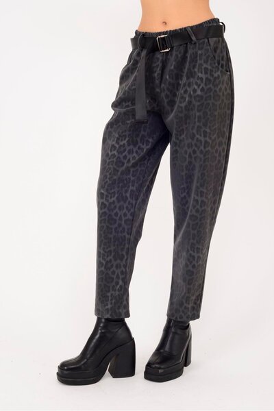 Park Moda 8600 PANTALONI DETAILAȚI CU MODEL LEOPARD