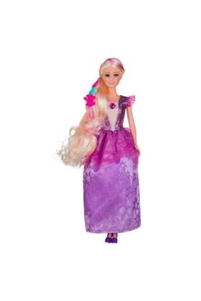 SHOPIENS Păpușă manechin cu rochie liliac cu sclipici și păr blond