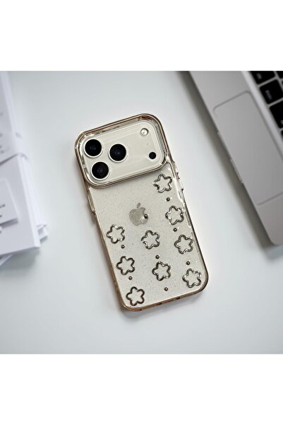 HYPERSOFT iPhone 13 Pro (6.1 Inch) Compatible Silvery Transparent Stone Silic...